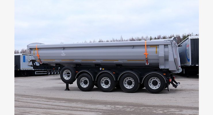 Полуприцеп-самосвал ТОНАР SL4-23/30A — боковой вид четырехосного самосвала