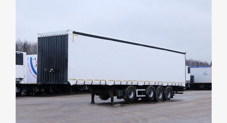 Тентованный полуприцеп Тонар T4-13V/VK, модель 97883 — внутреннее пространство кузова и стяжной ремень